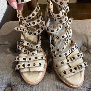 Freebirds lace up sandals used twice